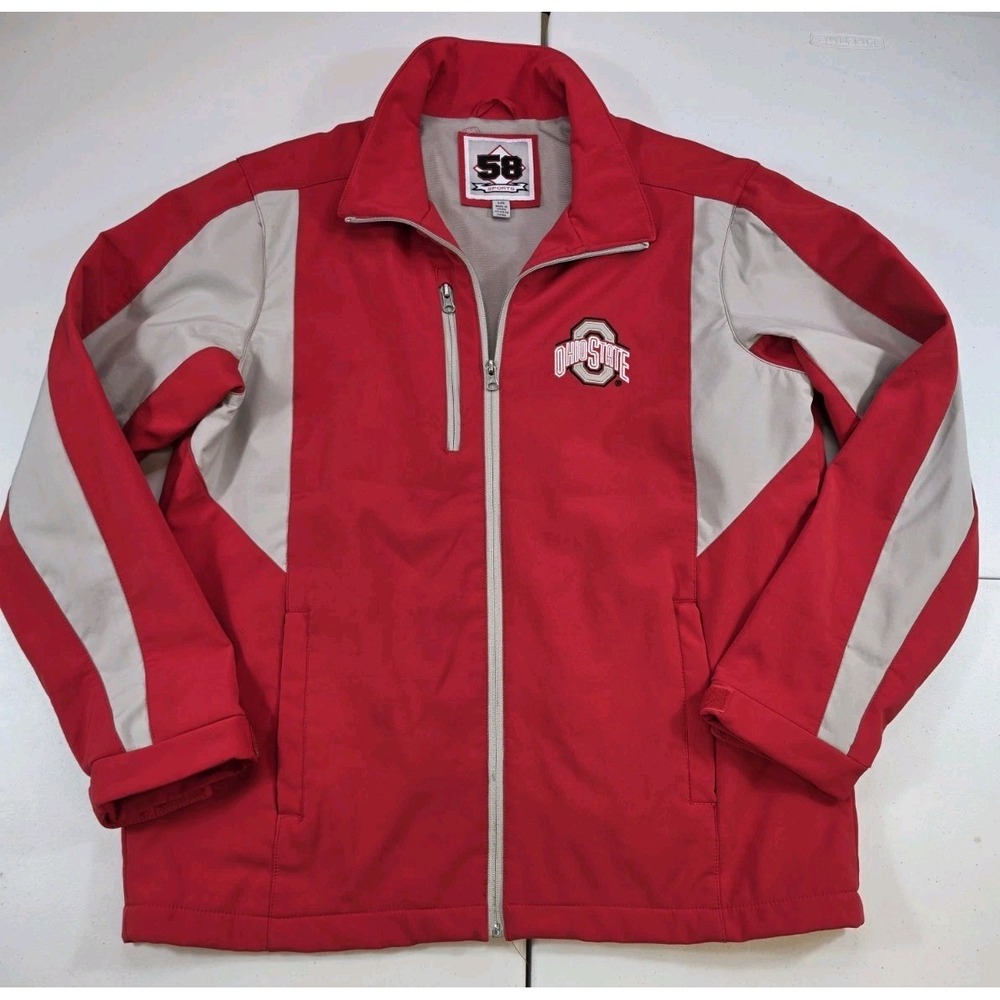 Ohio State Buckeyes Men's L 58 Sports Full Zip Jacket Red Lined NCAA Football